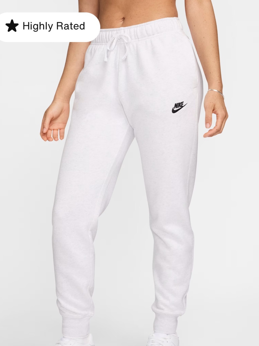 Nike Womens Sportswear Club Fleece Mid Rise Joggers Birch Heather Size L
